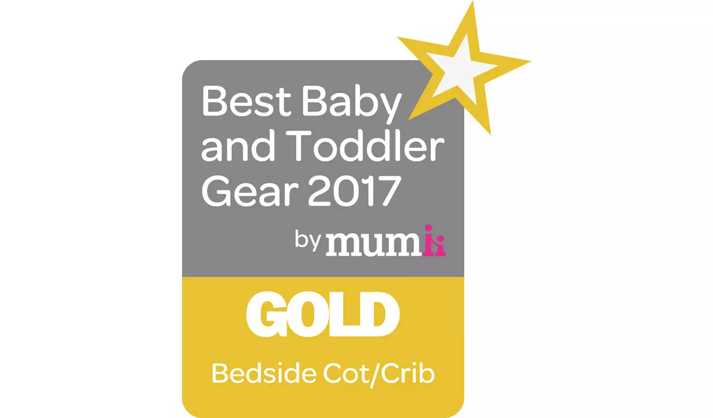 Tutti Bambini CoZee Bedside Crib in Oak and Charcoal