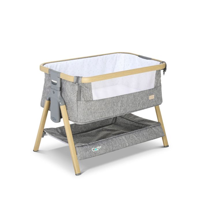 Tutti Bambini CoZee Bedside Crib in Oak and Charcoal